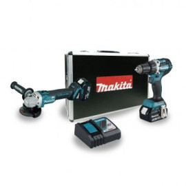 Combo máy mài và khoan DGA404 + DDF484 18V MAKITA DLX2426TX1